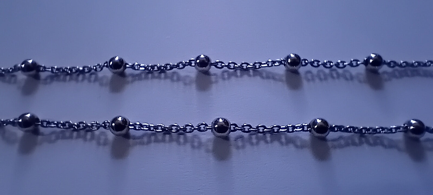 Catena palle argento 925 rodiato