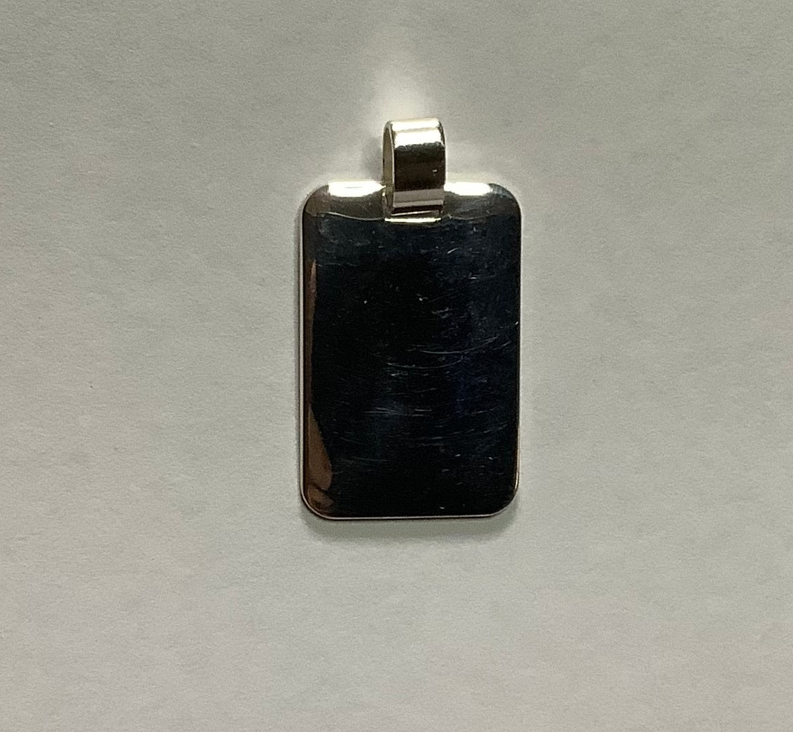 Piastrina rettangolare argento 925 rodiato