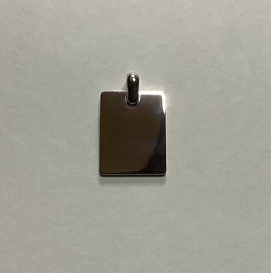 Piastrina rettangolare argento 925 rodiato